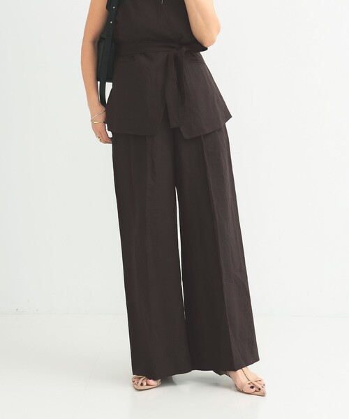 Demi-Luxe BEAMS(デミルクス ビームス)の「シンプル リネン ワイドパンツ .M(その他パンツ・レディース・ブルー系その他/ブラウン系その他・38/36)」の20枚目の写真