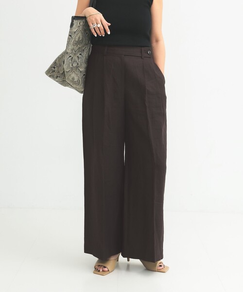 Demi-Luxe BEAMS(デミルクス ビームス)の「シンプル リネン ワイドパンツ .M(その他パンツ・レディース・ブルー系その他/ブラウン系その他・38/36)」の14枚目の写真