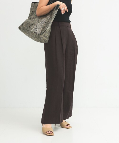 Demi-Luxe BEAMS(デミルクス ビームス)の「シンプル リネン ワイドパンツ .M(その他パンツ・レディース・ブルー系その他/ブラウン系その他・38/36)」の15枚目の写真