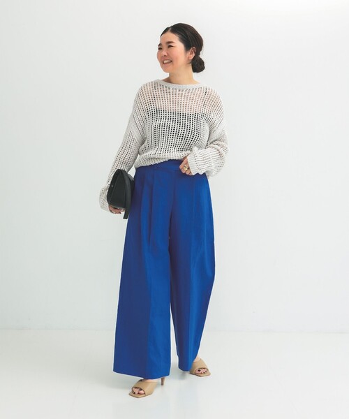 Demi-Luxe BEAMS(デミルクス ビームス)の「シンプル リネン ワイドパンツ .M(その他パンツ・レディース・ブルー系その他/ブラウン系その他・38/36)」の12枚目の写真