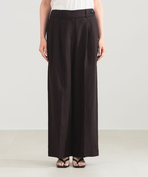 Demi-Luxe BEAMS(デミルクス ビームス)の「シンプル リネン ワイドパンツ .M(その他パンツ・レディース・ブルー系その他/ブラウン系その他・38/36)」の7枚目の写真