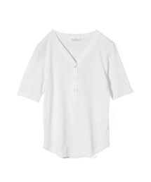 MIDIUMISOLID for Ladies リブヘンリーネックプルオーバー