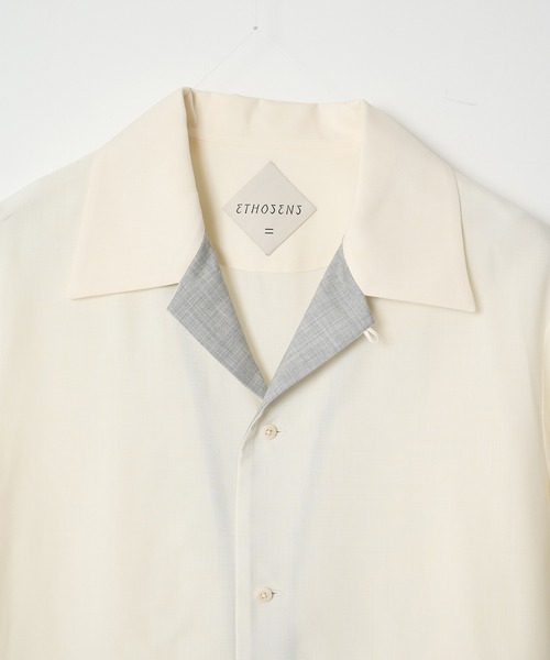 ETHOSENS(エトセンス)の「【ETHOSENS】別注 S/S shirts(シャツ/ブラウス・メンズ・ネイビー/ホワイト・1/2)」の5枚目の写真