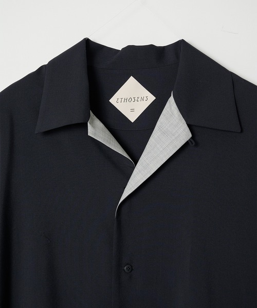 ETHOSENS(エトセンス)の「【ETHOSENS】別注 S/S shirts(シャツ/ブラウス・メンズ・ネイビー/ホワイト・1/2)」の9枚目の写真