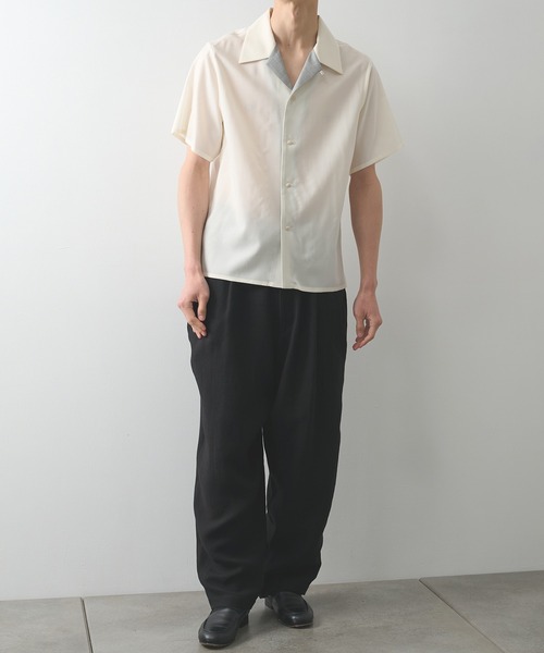 ETHOSENS（エトセンス）の「【ETHOSENS】別注 S/S shirts（シャツ/ブラウス・メンズ・ネイビー/ホワイト・1/2）」の13枚目の写真