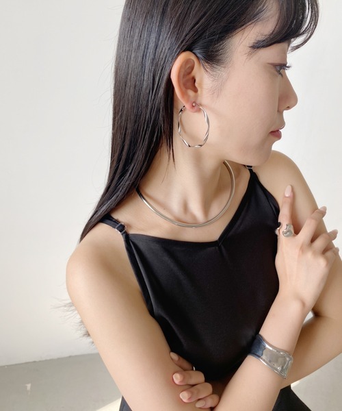 ciite' surgical stainless(シーテサージカルステンレス)の「【金属アレルギー対応】 ねじれフープイヤリング (両耳用) サージカルステンレス(イヤリング・レディース・シルバー/ゴールド・FREE)」の16枚目の写真
