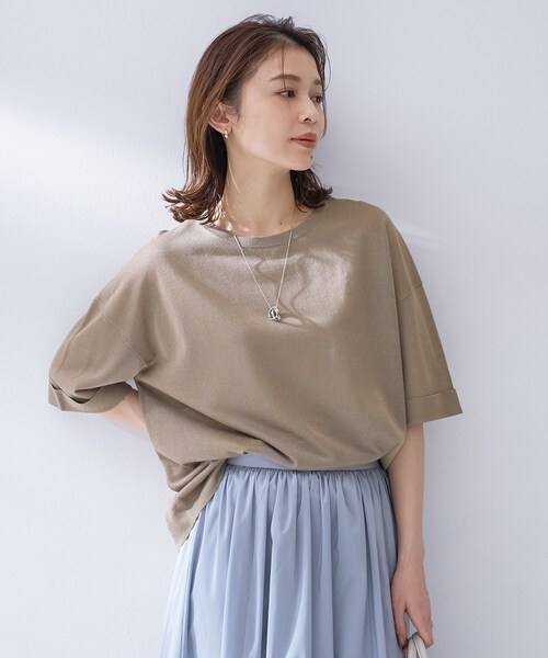 UNTITLED(アンタイトル)の「【アンサンブル可/Tシャツ風/ゆったり】リラックスニットトップス(ニット/セーター・レディース・オリーブ/ブラウン系/ナチュラル/スミクロ・00/02/04/44/48)」の3枚目の写真