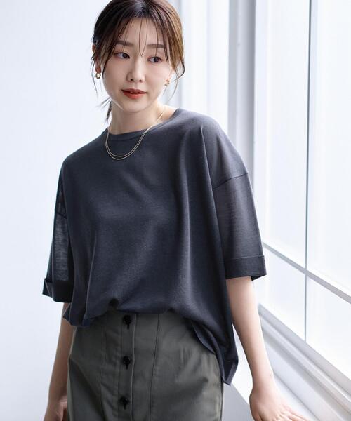 セール】【アンサンブル可/Tシャツ風/ゆったり】リラックスニット