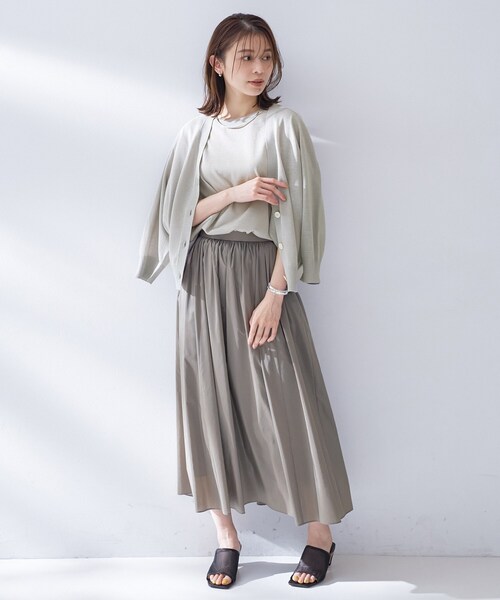UNTITLED(アンタイトル)の「【アンサンブル可/Tシャツ風/ゆったり】リラックスニットトップス(ニット/セーター・レディース・オリーブ/ブラウン系/ナチュラル/スミクロ・00/02/04/44/48)」の18枚目の写真