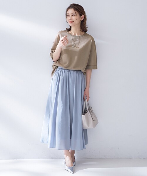 UNTITLED(アンタイトル)の「【アンサンブル可/Tシャツ風/ゆったり】リラックスニットトップス(ニット/セーター・レディース・オリーブ/ブラウン系/ナチュラル/スミクロ・00/02/04/44/48)」の21枚目の写真