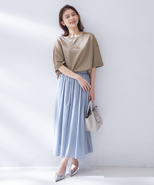 UNTITLED(アンタイトル)の「【アンサンブル可/Tシャツ風/ゆったり】リラックスニットトップス(ニット/セーター・レディース・オリーブ/ブラウン系/ナチュラル/スミクロ・00/02/04/44/48)」の22枚目の写真