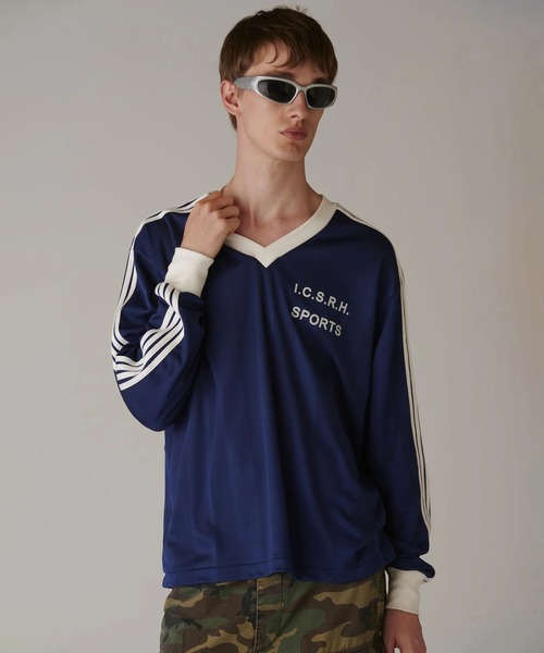 Stripe Uniform V neck Tee（Tシャツ/カットソー）｜INSCRIRE（アンス