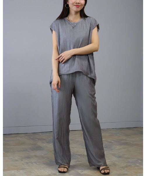 Doumoi(ドゥモエ)の「接触冷感 シアー デザイン ノースリーブ プルオーバー(シャツ/ブラウス・レディース・ベージュ/ブラウン/ブラック/グレー・FREE)」の20枚目の写真