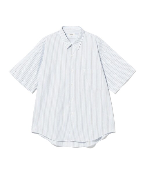 BEAMS(ビームス)の「ブロードストライプ シャツ【リラックスフィット】(シャツ/ブラウス・メンズ・グレー/サックスブルー・M/L/S/XL)」の9枚目の写真
