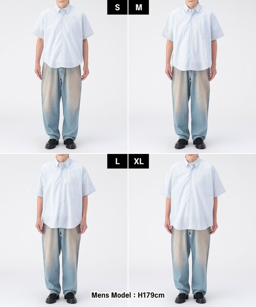 BEAMS(ビームス)の「ブロードストライプ シャツ【リラックスフィット】(シャツ/ブラウス・メンズ・グレー/サックスブルー・M/L/S/XL)」の6枚目の写真