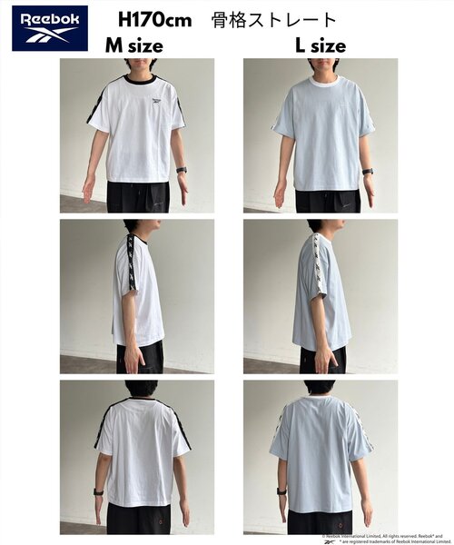 Reebok(リーボック)の「【Reebok】肩ラインT(Tシャツ/カットソー・レディース・サックスブルー/チャコールグレー/ホワイト・MEDIUM/LARGE)」の5枚目の写真