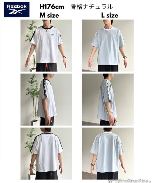 Reebok(リーボック)の「【Reebok】肩ラインT(Tシャツ/カットソー・レディース・サックスブルー/チャコールグレー/ホワイト・MEDIUM/LARGE)」の6枚目の写真