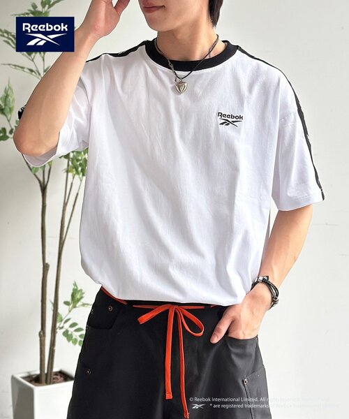 Reebok(リーボック)の「【Reebok】肩ラインT(Tシャツ/カットソー・レディース・サックスブルー/チャコールグレー/ホワイト・MEDIUM/LARGE)」の7枚目の写真