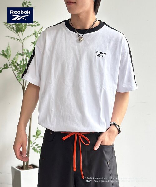 Reebok(リーボック)の「【Reebok】肩ラインT(Tシャツ/カットソー・レディース・サックスブルー/チャコールグレー/ホワイト・MEDIUM/LARGE)」の8枚目の写真