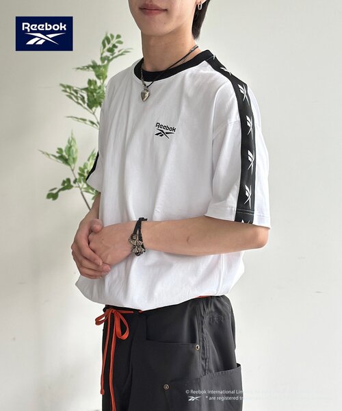 Reebok(リーボック)の「【Reebok】肩ラインT(Tシャツ/カットソー・レディース・サックスブルー/チャコールグレー/ホワイト・MEDIUM/LARGE)」の9枚目の写真