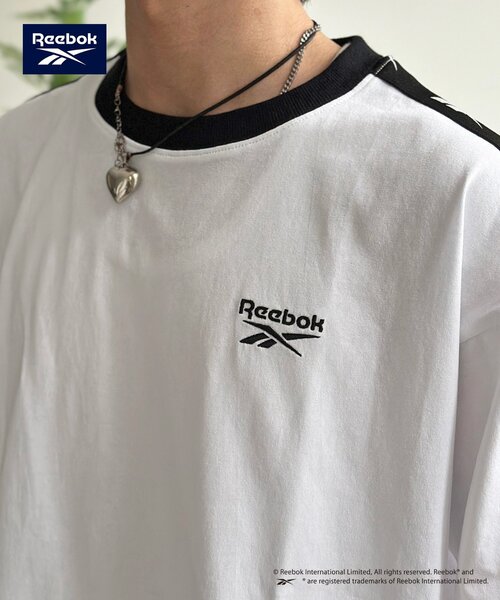 Reebok(リーボック)の「【Reebok】肩ラインT(Tシャツ/カットソー・レディース・サックスブルー/チャコールグレー/ホワイト・MEDIUM/LARGE)」の13枚目の写真