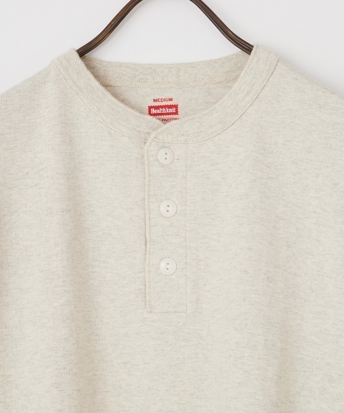 Healthknit（ヘルスニット）の「[HEALTHKNIT/ヘルスニット] 別注 ビックシルエット ヘンリーネックTシャツ（Tシャツ/カットソー・レディース・ベージュ/オートミール/ブラック・M/L/XL）」の5枚目の写真