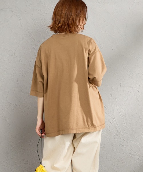 Healthknit（ヘルスニット）の「[HEALTHKNIT/ヘルスニット] 別注 ビックシルエット ヘンリーネックTシャツ（Tシャツ/カットソー・レディース・ベージュ/オートミール/ブラック・M/L/XL）」の19枚目の写真