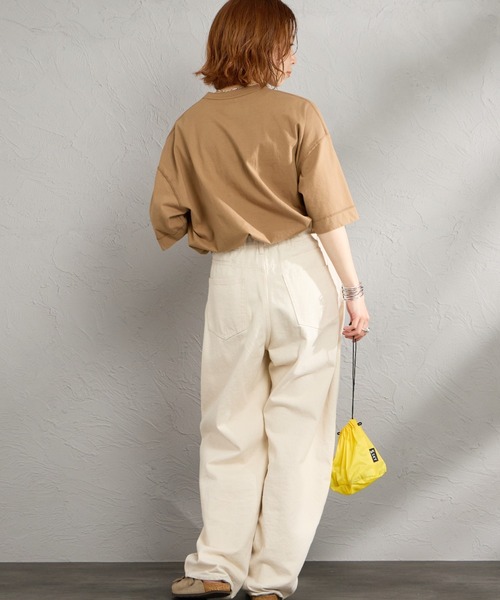 Healthknit（ヘルスニット）の「[HEALTHKNIT/ヘルスニット] 別注 ビックシルエット ヘンリーネックTシャツ（Tシャツ/カットソー・レディース・ベージュ/オートミール/ブラック・M/L/XL）」の16枚目の写真