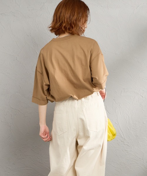 Healthknit（ヘルスニット）の「[HEALTHKNIT/ヘルスニット] 別注 ビックシルエット ヘンリーネックTシャツ（Tシャツ/カットソー・レディース・ベージュ/オートミール/ブラック・M/L/XL）」の14枚目の写真