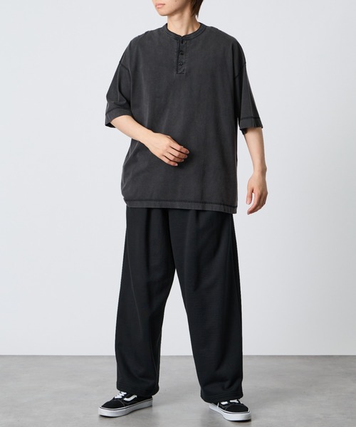Healthknit（ヘルスニット）の「[HEALTHKNIT/ヘルスニット] 別注 ビックシルエット ヘンリーネックTシャツ（Tシャツ/カットソー・レディース・ベージュ/オートミール/ブラック・M/L/XL）」の8枚目の写真