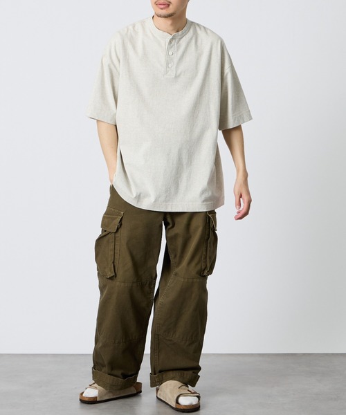 寬鬆剪裁亨利領T恤