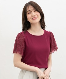 【ハニさら・接触冷感・UVカット】袖レーストップス
