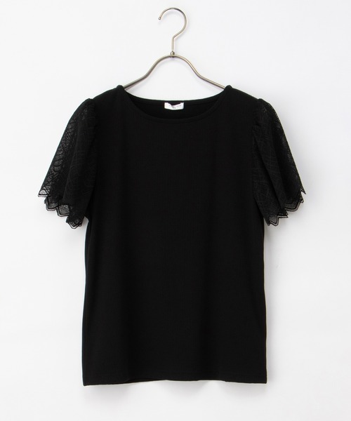 Honeys(ハニーズ)の「【ハニさら・接触冷感・UVカット】袖レーストップス(Tシャツ/カットソー・レディース・イエロー/ライトベージュ/ブラック/アイボリー/ミント/ピンク系その他2/ブルーグリーン・S/M/LL/L/3L)」の15枚目の写真
