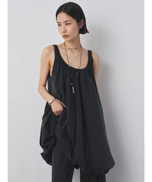 MIESROHE(ミースロエ)の「【セットアップ対応】【洗える】キュプラバルーンギャザーミニワンピース(ワンピース・レディース・モカ/ブラック・F)」の4枚目の写真