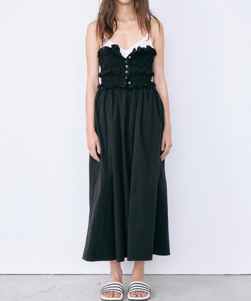 LE CIEL BLEU(ルシェルブルー)の「シャードボディスキャミドレス / Shirred Bodice Cami Dress(ワンピース・レディース・チャコールグレー/ブラック・36/38)」の15枚目の写真