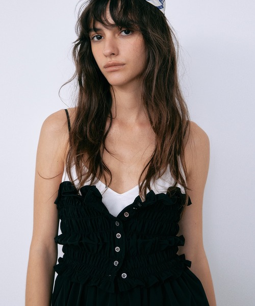 LE CIEL BLEU(ルシェルブルー)の「シャードボディスキャミドレス / Shirred Bodice Cami Dress(ワンピース・レディース・チャコールグレー/ブラック・36/38)」の20枚目の写真