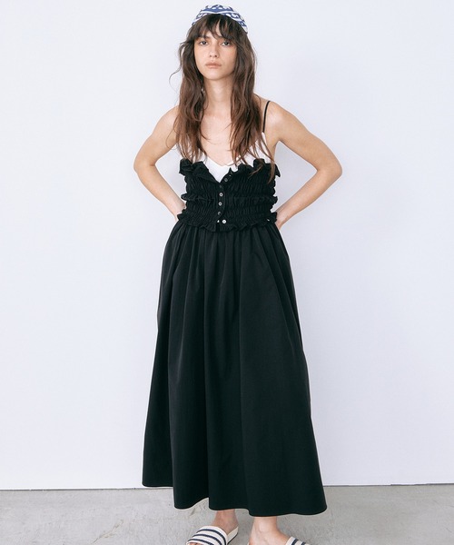 LE CIEL BLEU(ルシェルブルー)の「シャードボディスキャミドレス / Shirred Bodice Cami Dress(ワンピース・レディース・チャコールグレー/ブラック・36/38)」の19枚目の写真