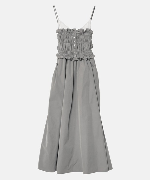 LE CIEL BLEU(ルシェルブルー)の「シャードボディスキャミドレス / Shirred Bodice Cami Dress(ワンピース・レディース・チャコールグレー/ブラック・36/38)」の4枚目の写真