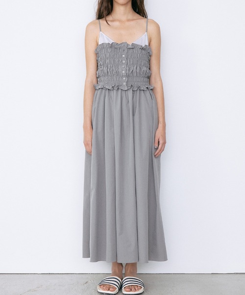 LE CIEL BLEU(ルシェルブルー)の「シャードボディスキャミドレス / Shirred Bodice Cami Dress(ワンピース・レディース・チャコールグレー/ブラック・36/38)」の12枚目の写真