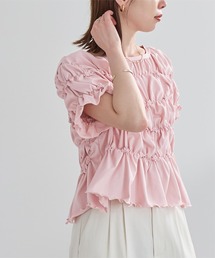 UR'S（ユアーズ）の「ポコポコシャーリング半袖Tシャツ（Tシャツ/カットソー・レディース）」