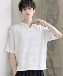 ETELIO | シャーリングスキッパーポロシャツ(ポロシャツ)
