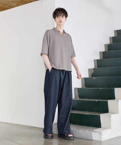 ETELIO(エテリオ)の「シャーリングスキッパーポロシャツ(ポロシャツ・メンズ・ブラック/ホワイト/ワイン/ブルーグレー/アッシュグレー/グリーン/ブラウン・XL/L/M/S)」の16枚目の写真
