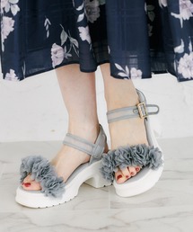 tocco closet | フラワーフリル付きシアーストラップサンダル(サンダル)