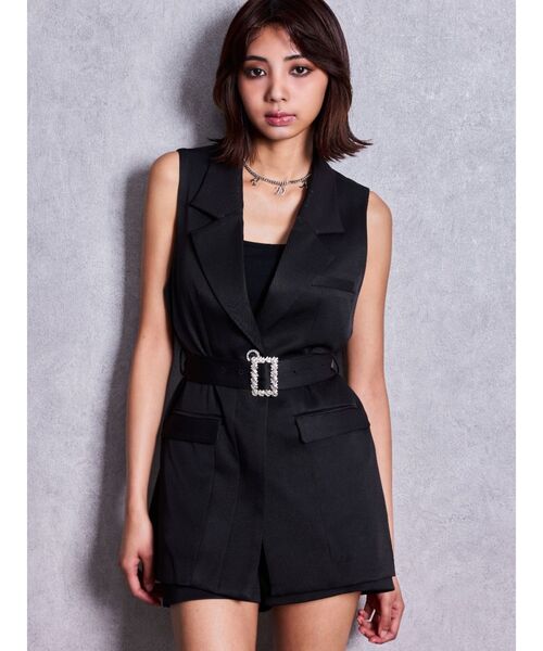 GYDA(ジェイダ)の「Symmetry GYDA bijouバックルジレ【セットアップ着用可能】(ベスト・レディース・ブラック/オフホワイト・FREE)」の17枚目の写真