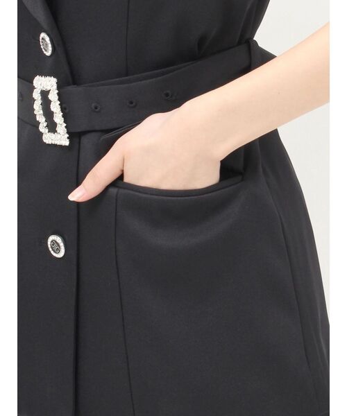 GYDA(ジェイダ)の「Symmetry GYDA bijouバックルジレ【セットアップ着用可能】(ベスト・レディース・ブラック/オフホワイト・FREE)」の6枚目の写真