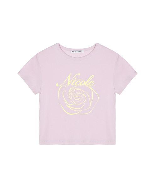 NICK&NICOLE(ニックアンドニコール)の「ROSE LETTERING CROPPED TOP_PINK(Tシャツ/カットソー・レディース・その他・FREE)」の4枚目の写真