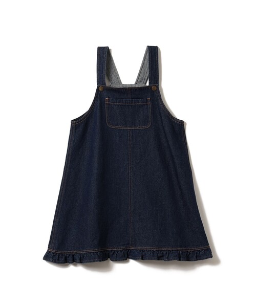BEAMS mini(ビームスミニ)の「フリル ジャンパー スカート 2026FW(90~140cm)プチプラ 人気 ワンピース レイヤード(ワンピース・キッズ・インディゴブルー/ナチュラル・90/100/110/120/130/140)」の5枚目の写真