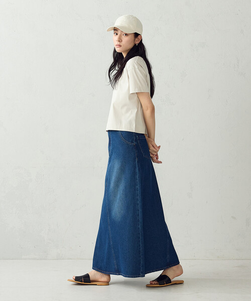 COMME CA ISM(コムサイズム)の「リメイク風 ロングデニムスカート(デニムスカート・レディース・ネイビー/ブルー・LARGE/MEDIUM)」の3枚目の写真