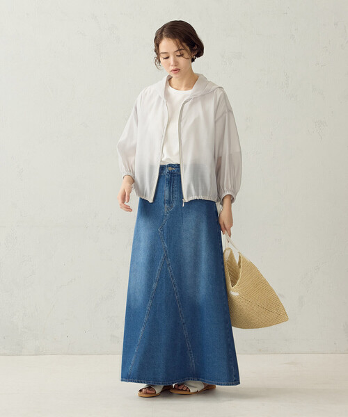 COMME CA ISM(コムサイズム)の「リメイク風 ロングデニムスカート(デニムスカート・レディース・ネイビー/ブルー・LARGE/MEDIUM)」の4枚目の写真