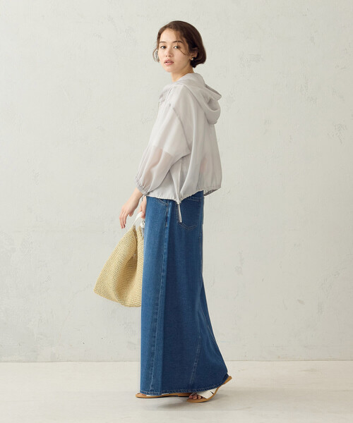 COMME CA ISM(コムサイズム)の「リメイク風 ロングデニムスカート(デニムスカート・レディース・ネイビー/ブルー・LARGE/MEDIUM)」の5枚目の写真